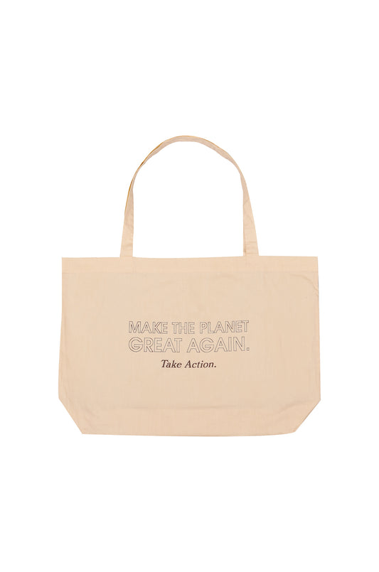 Make the Planet Great Again Large Tote Bag Summer Sand