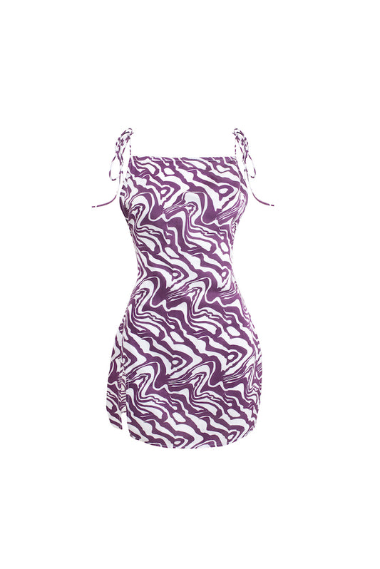 Repose Dress Plum Psychedelic