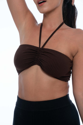 Luna Bandeau Top Choco