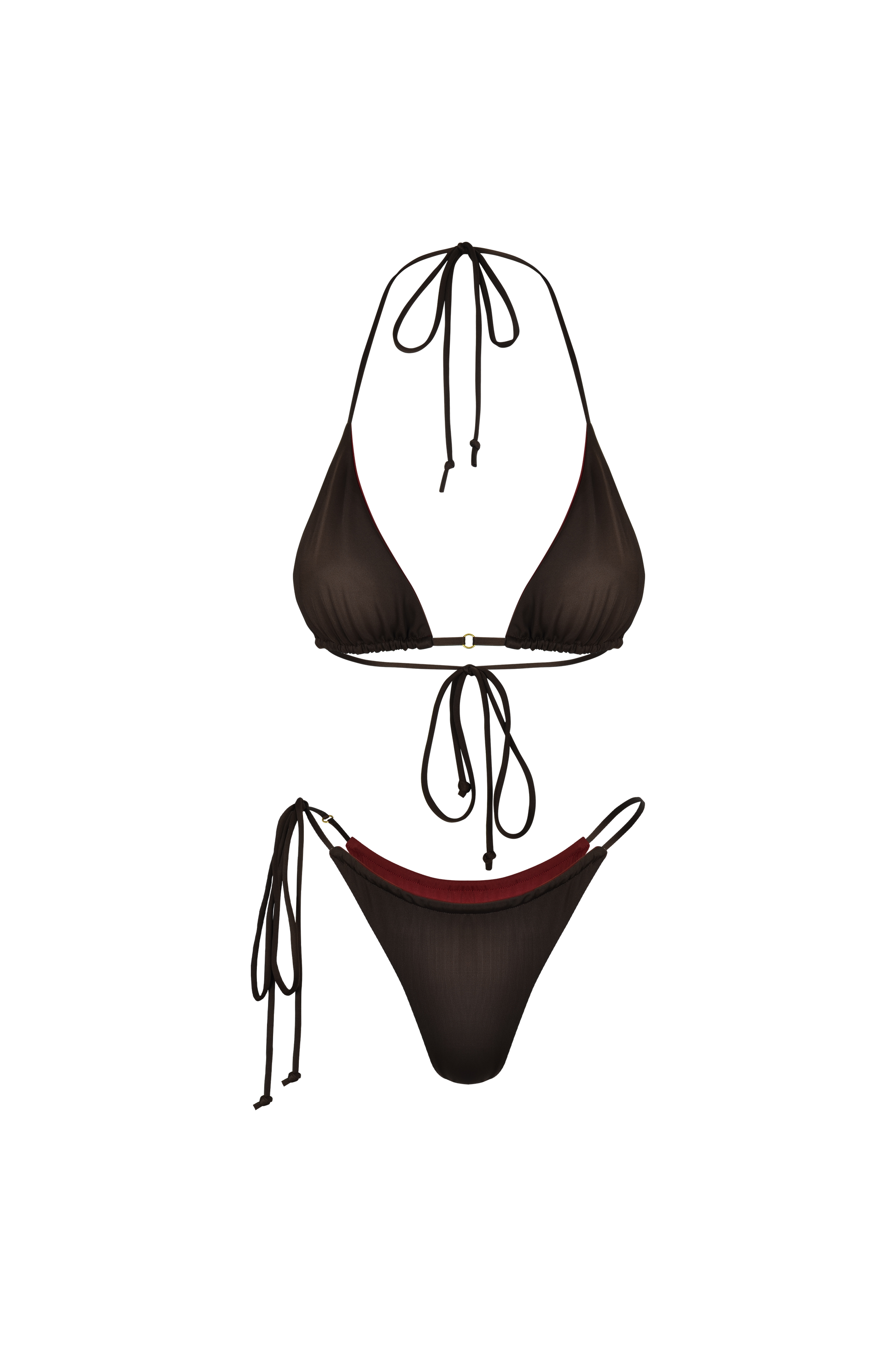 Xena Triangle Bottom Reversible Choco Rouge - Swimwear THIS IS A LOVE SONG