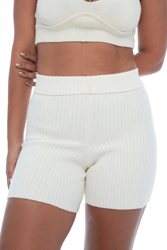 Gaia Knit Bike Shorts Bone